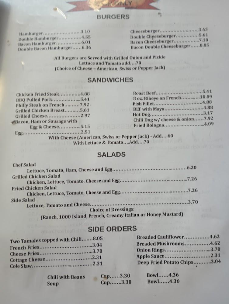 Dave's Diner Menu image 3